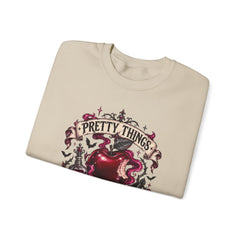 Crewneck Sweatshirt — “Pretty Things Can Be Poison” Gothic Apple Graphic