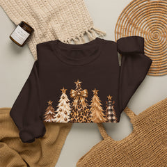 Leopard & Neutral Christmas Trees Crewneck Sweatshirt