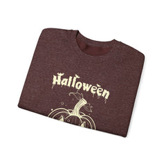 Halloween Pumpkin Sweatshirt, Cozy Fall Apparel, Unisex Crewneck, Perfect for Halloween, Fall Fashion, Pumpkin Spice Lover Gift