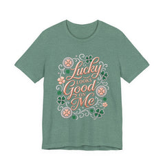 Lucky Looks Good On Me T‑Shirt — St. Patrick’s Day Clover Graphic Tee