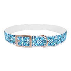 Dog Collar- Blue Mexican Talavera Tile Print