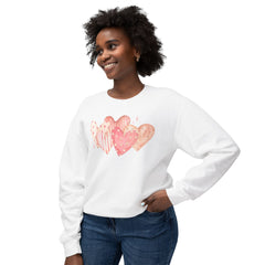 Watercolor Hearts Crewneck Sweatshirt — Valentine's Day Romantic Pullover