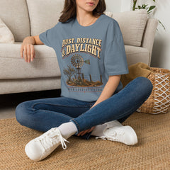Dust, Distance & Daylight T-Shirt — Vintage Windmill Graphic Tee for Outdoor Lovers- Southern Heritage