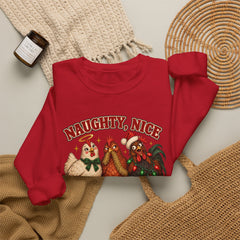 "Naughty, Nice & Slightly Feral" Holiday Christmas Crewneck Sweatshirt