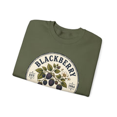 Blackberry Picking Club Crewneck Sweatshirt — Vintage Fruit Patch Design