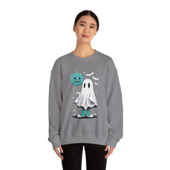 Teal Pumpkin & Ghost Crewneck Sweatshirt, Cozy Fall Apparel, Funny Sweatshirt, Gift for Her, Casual Wear