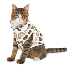 Pet Hoodie - Chocolate Hearts and Rainbows - Spoil Your Fur Baby