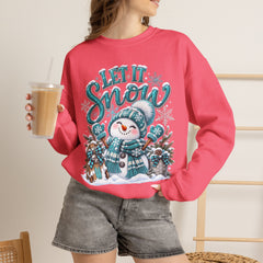 Let It Snow Snowman Crewneck Sweatshirt — Cozy Holiday Winter Pullover