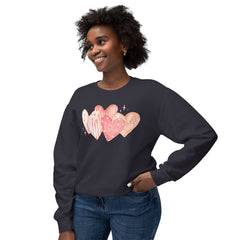 Watercolor Hearts Crewneck Sweatshirt — Valentine's Day Romantic Pullover