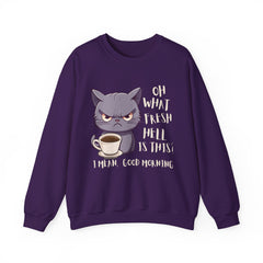 Oh, What Fresh Hell Is This? Coffee Crewneck Sweatshirt - Sarcastic