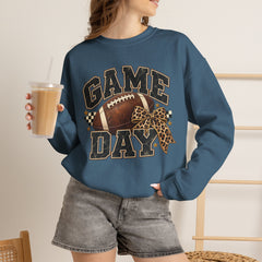 Game Day Sweatshirt — Leopard Football Graphic Crewneck