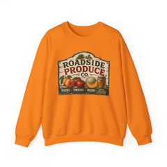 Roadside Produce Co. Crewneck Sweatshirt — Vintage Farmstand Graphic- Southern Heritage