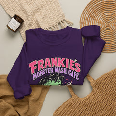 Frankie’s Monstermash Café Sweatshirt — Retro Cute Frankenstein Milkshake Halloween Crewneck