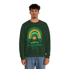 St. Patrick's Day Unisex Crewneck Sweatshirt - Happy Leprechaun Rainbow Design