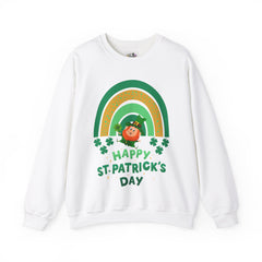 St. Patrick's Day Unisex Crewneck Sweatshirt - Happy Leprechaun Rainbow Design