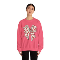 Valentine Heart Bow Sweatshirt — Cute Ribbon Graphic Crewneck