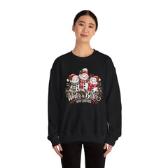 Winter is Better with Friends - Snowmen Crewneck Sweatshirt, Cozy Christmas Apparel, Holiday Festive Sweatshirt