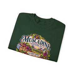 Muscadine Vineyard Crewneck Sweatshirt — Vintage Grape Winery Graphic - Southern Heritage