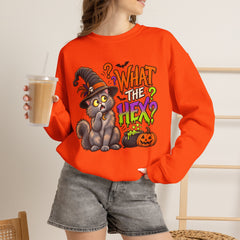 Halloween Cat 'What the Hex?' Crewneck Sweatshirt