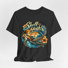 Shell Yeah! Turtle Graphic Tee — Tropical Beach Surf T-Shirt