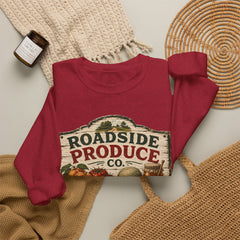 Roadside Produce Co. Crewneck Sweatshirt — Vintage Farmstand Graphic- Southern Heritage