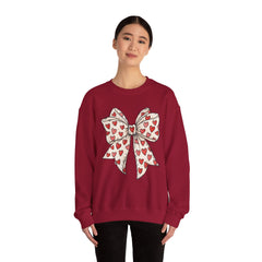 Valentine Heart Bow Sweatshirt — Cute Ribbon Graphic Crewneck
