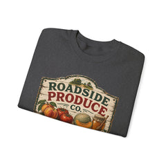 Roadside Produce Co. Crewneck Sweatshirt — Vintage Farmstand Graphic- Southern Heritage