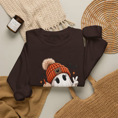 Cozy Pumpkin Ghost Sweatshirt – Cute Halloween Fall Crewneck