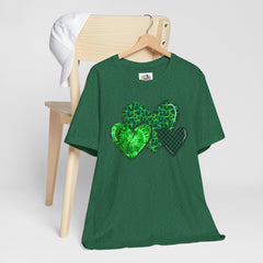 Green Hearts St. Patrick's Day Tee - Unisex Short Sleeve Shirt / Christmas