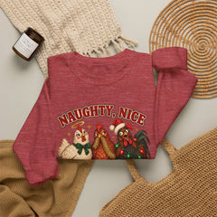 "Naughty, Nice & Slightly Feral" Holiday Christmas Crewneck Sweatshirt