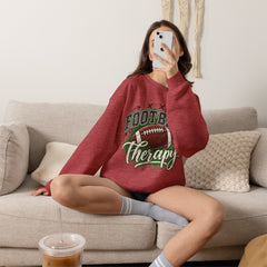 Football Therapy Sweatshirt — Vintage Football Graphic Crewneck
