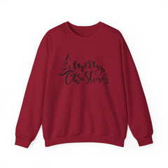 "Merry Christmas" Crewneck, Unisex Sweater, Winter Fashion, Festive Apparel, Holiday Gift, Christmas tree