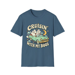 Cruisin' With My Boos T-Shirt — Cute Retro Ghosts Driving Graphic Halloween BP