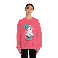 Teal Pumpkin & Ghost Crewneck Sweatshirt, Cozy Fall Apparel, Funny Sweatshirt, Gift for Her, Casual Wear