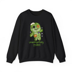Fun Voodoo Doll Sweatshirt, Unapologetically Myself Crewneck, Cozy Gift for Halloween, Casual Wear, Self-Love Apparel