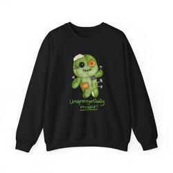 Fun Voodoo Doll Sweatshirt, Unapologetically Myself Crewneck, Cozy Gift for Halloween, Casual Wear, Self-Love Apparel