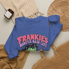 Frankie’s Monstermash Café Sweatshirt — Retro Cute Frankenstein Milkshake Halloween Crewneck