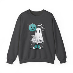 Teal Pumpkin & Ghost Crewneck Sweatshirt, Cozy Fall Apparel, Funny Sweatshirt, Gift for Her, Casual Wear