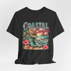 Coastal Cowgirl Tee — "Howdy Shore" Beach Western Graphic T-Shirt