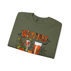 Witches Drink Up Sweatshirt, Unisex Halloween Apparel, Cozy Fall Sweatshirt, Spooky Season Gear, Perfect for Halloween Parties