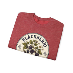 Blackberry Picking Club Crewneck Sweatshirt — Vintage Fruit Patch Design