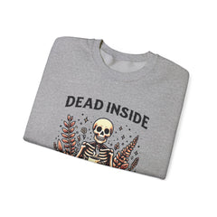 Skeleton Coffee Sweatshirt, Dead Inside But Caffeinated Crewneck, Halloween Gift, Unisex Fall Apparel, Cozy Lounge Wear