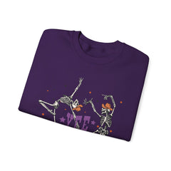 Yee Haw Skeletons Sweatshirt - Cozy Unisex Crewneck for Halloween, Fall Fashion, Casual Outfits, Gift for Cowpoke Enthusiasts, Western Style