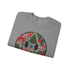 Christmas Smiley Crewneck Sweatshirt — Festive Holiday Smile Graphic