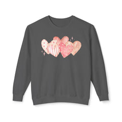 Watercolor Hearts Crewneck Sweatshirt — Valentine's Day Romantic Pullover