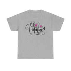 Valentine Script Tee — Romantic Hearts Graphic T-Shirt