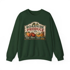 Roadside Produce Co. Crewneck Sweatshirt — Vintage Farmstand Graphic- Southern Heritage