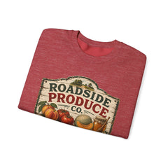 Roadside Produce Co. Crewneck Sweatshirt — Vintage Farmstand Graphic- Southern Heritage