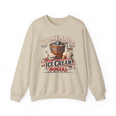 Crewneck Sweatshirt — "Homemade Ice Cream Social" Vintage Ice Cream Maker Design