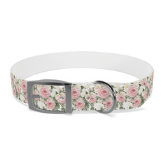 Dog Collar- White and Pink Roses